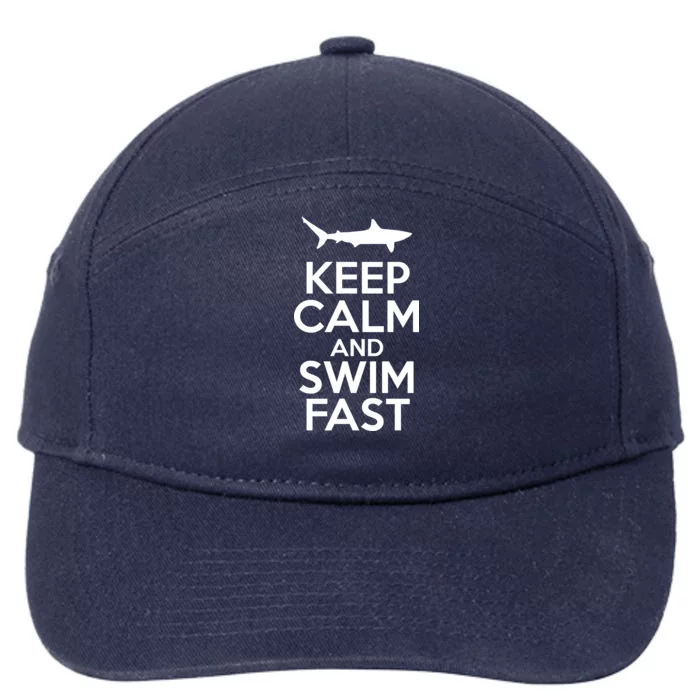 Keep Calm And Swim Fast 7-Panel Snapback Hat