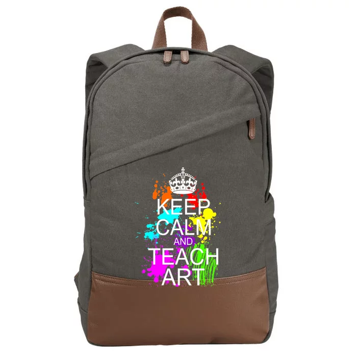 Keep Calm And Teach Art Cotton Canvas Backpack