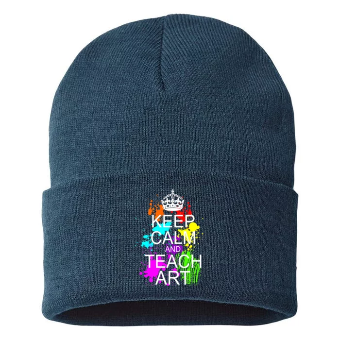 Keep Calm And Teach Art Sustainable Knit Beanie