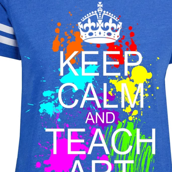 Keep Calm And Teach Art Enza Ladies Jersey Football T-Shirt