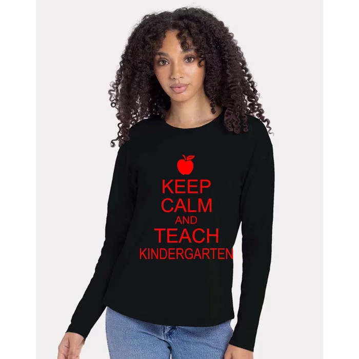 Keep Calm And Teach Kindergarten Womens Cotton Relaxed Long Sleeve T-Shirt