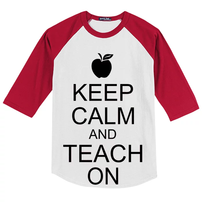 Keep Calm and Teach On Kids Colorblock Raglan Jersey