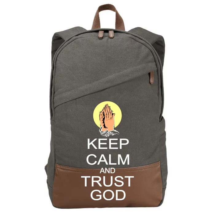 Keep Calm and Trust God Cotton Canvas Backpack