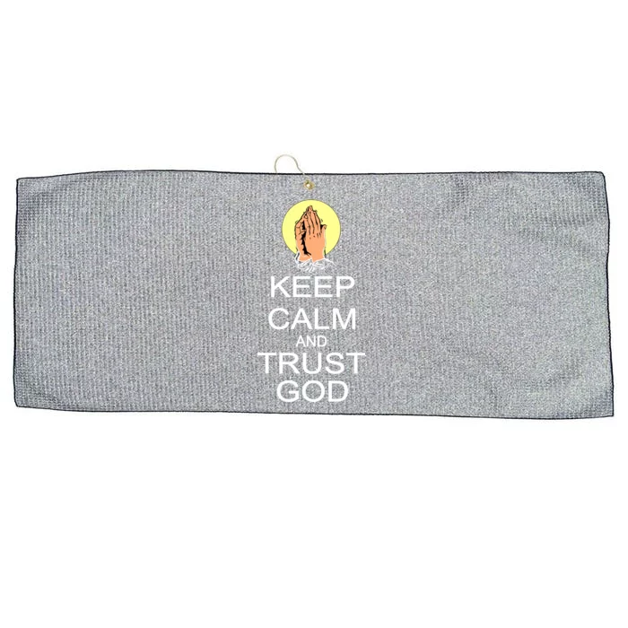 Keep Calm and Trust God Large Microfiber Waffle Golf Towel