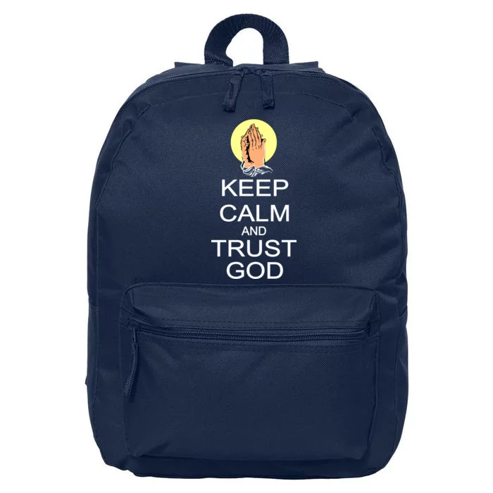 Keep Calm and Trust God 16 in Basic Backpack