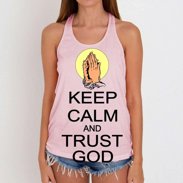 Keep Calm and Trust God Women's Knotted Racerback Tank