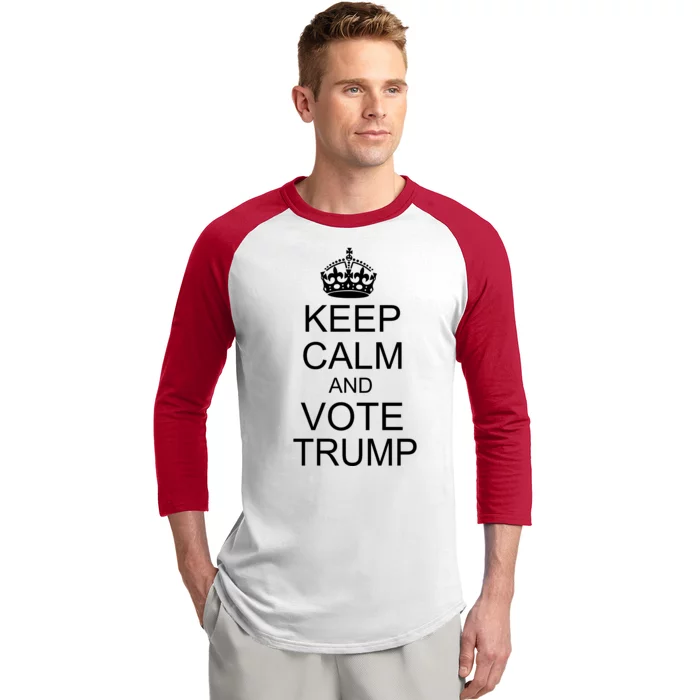 Keep Calm And Vote Trump Baseball Sleeve Shirt