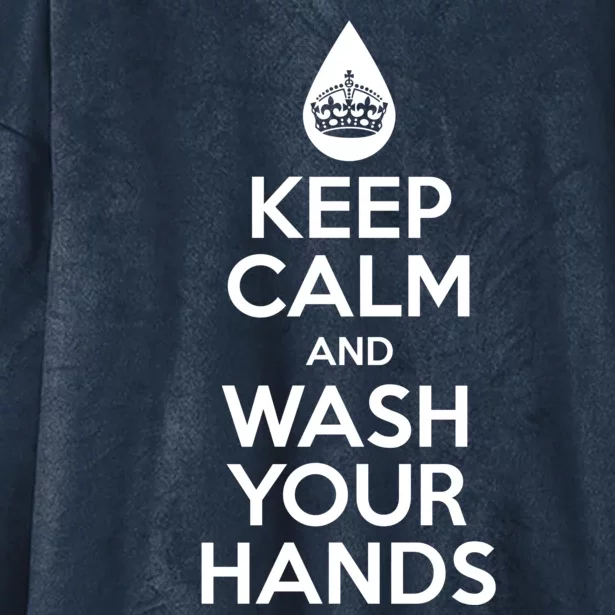 Keep Calm And Wash Your Hands Funny Virus Hooded Wearable Blanket