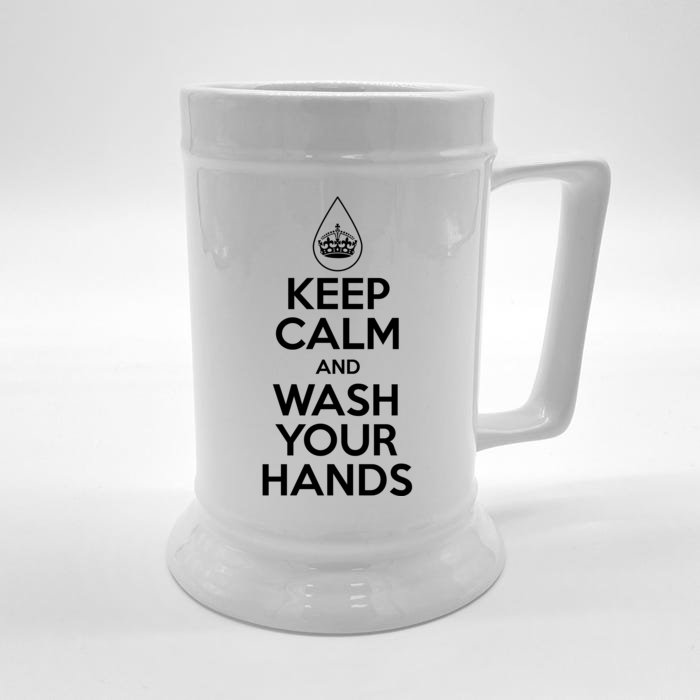 Keep Calm And Wash Your Hands Funny Virus Front & Back Beer Stein