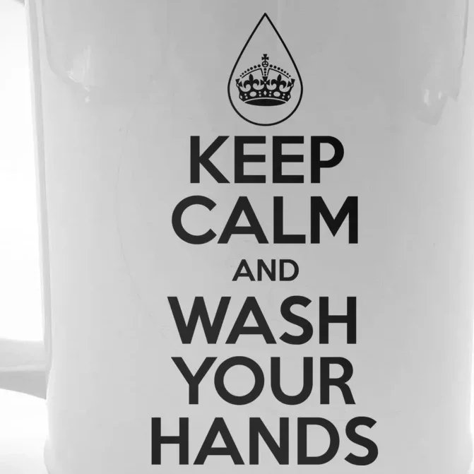 Keep Calm And Wash Your Hands Funny Virus Front & Back Beer Stein