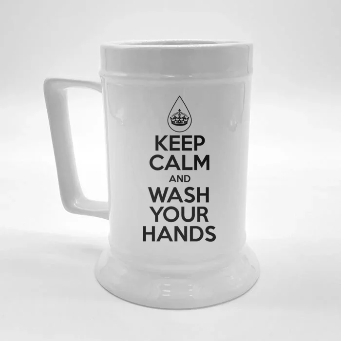 Keep Calm And Wash Your Hands Funny Virus Front & Back Beer Stein