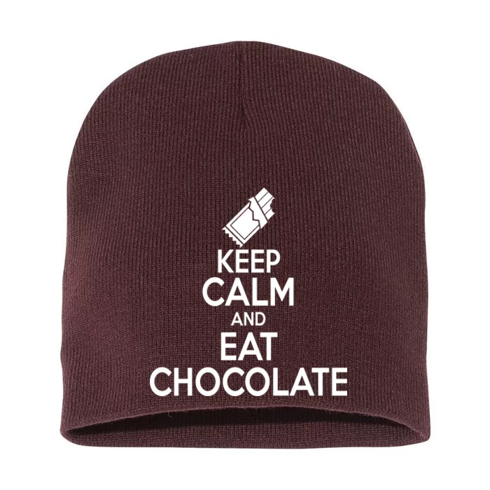 Keep Calm At Eat Chocolate Short Acrylic Beanie