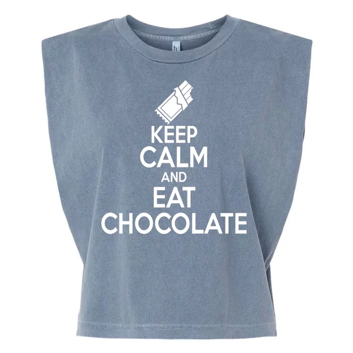 Keep Calm At Eat Chocolate Garment-Dyed Women's Muscle Tee