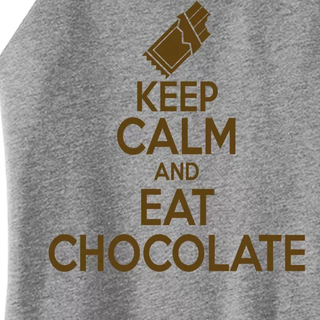 Keep Calm At Eat Chocolate Women’s Perfect Tri Rocker Tank