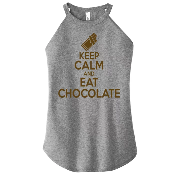 Keep Calm At Eat Chocolate Women’s Perfect Tri Rocker Tank