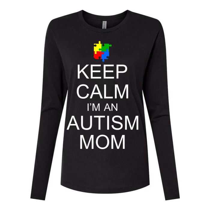 Keep Calm Autism Mom Awareness Womens Cotton Relaxed Long Sleeve T-Shirt