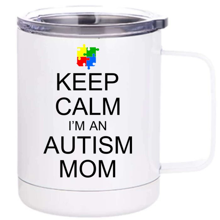 Keep Calm Autism Mom Awareness Front & Back 12oz Stainless Steel Tumbler Cup