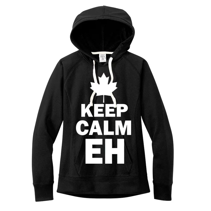 Keep Calm EH Funny Canadian Women's Fleece Hoodie