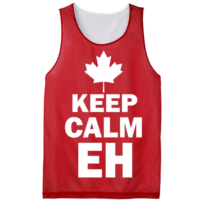 Keep Calm EH Funny Canadian Mesh Reversible Basketball Jersey Tank