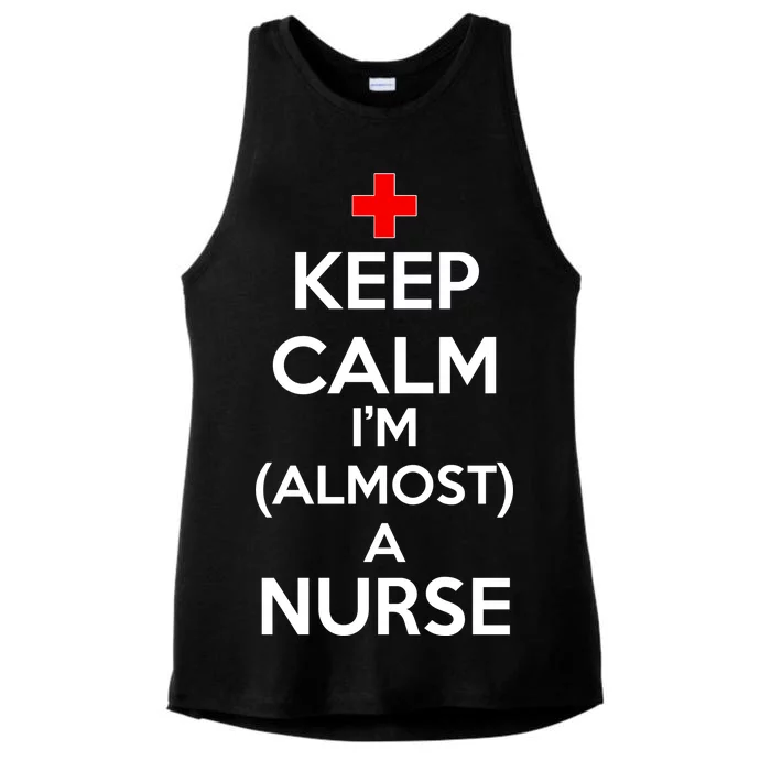 Keep Calm I'm Almost A Nurse Ladies Tri-Blend Wicking Tank