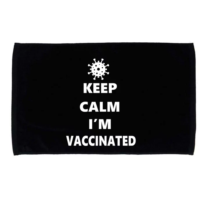 Keep Calm I'm Vaccinated Microfiber Hand Towel