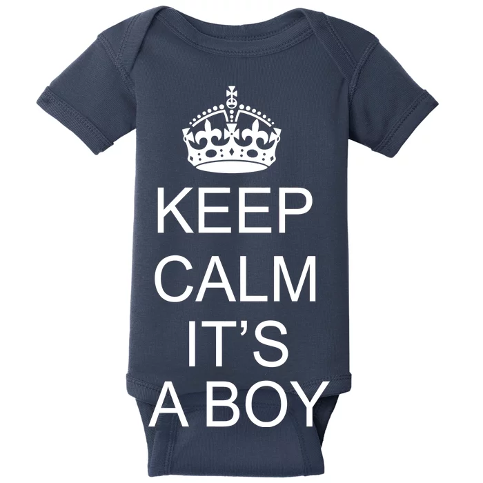 Keep Calm It's A Boy Baby Bodysuit