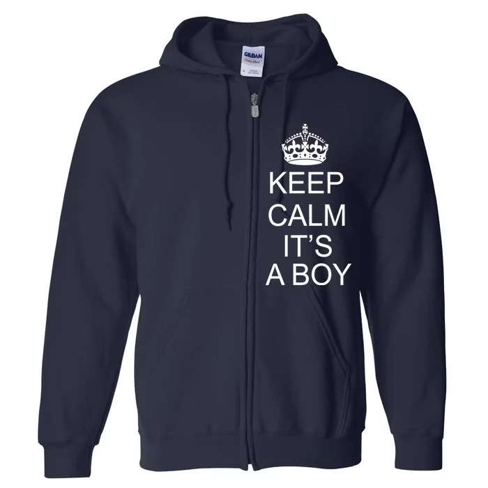 Keep Calm It's A Boy Full Zip Hoodie