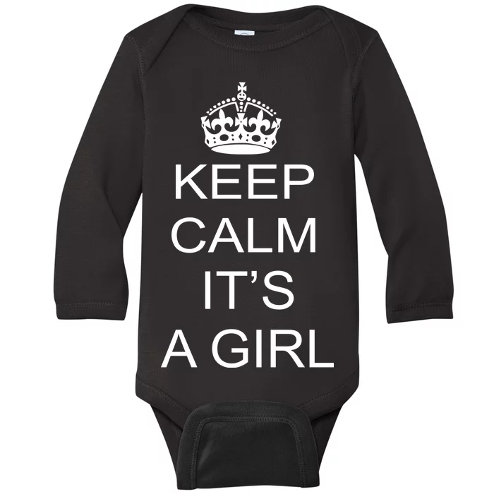 Keep Calm It's A Girl Baby Long Sleeve Bodysuit