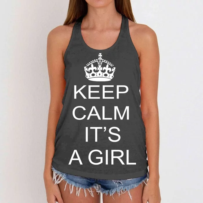 Keep Calm It's A Girl Women's Knotted Racerback Tank