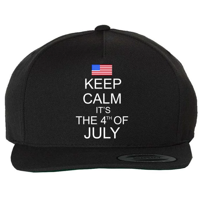 Keep Calm It's The 4th of July USA Flag Wool Snapback Cap