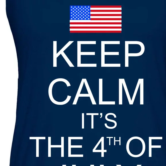 Keep Calm It's The 4th of July USA Flag Ladies Essential Flowy Tank