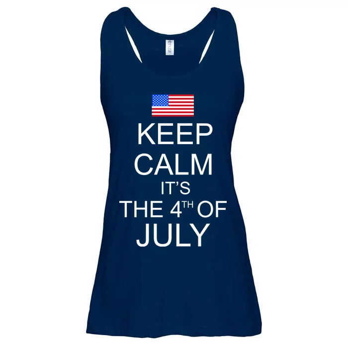 Keep Calm It's The 4th of July USA Flag Ladies Essential Flowy Tank