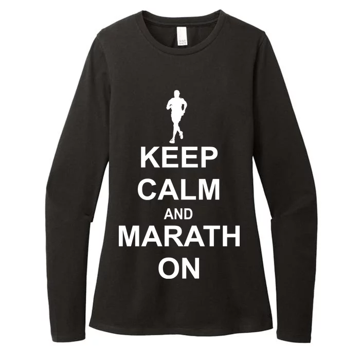 Keep Calm Marathon On Womens CVC Long Sleeve Shirt