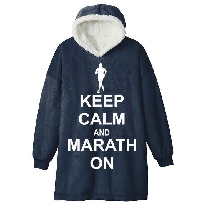 Keep Calm Marathon On Hooded Wearable Blanket