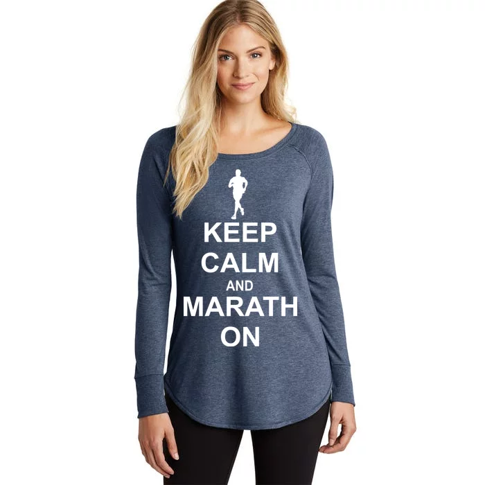 Keep Calm Marathon On Women's Perfect Tri Tunic Long Sleeve Shirt