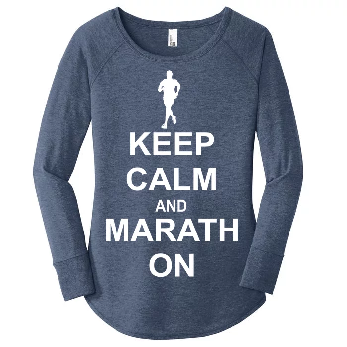 Keep Calm Marathon On Women's Perfect Tri Tunic Long Sleeve Shirt