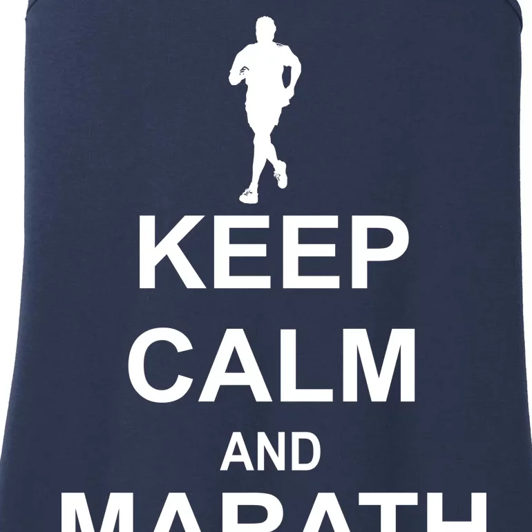 Keep Calm Marathon On Ladies Essential Tank