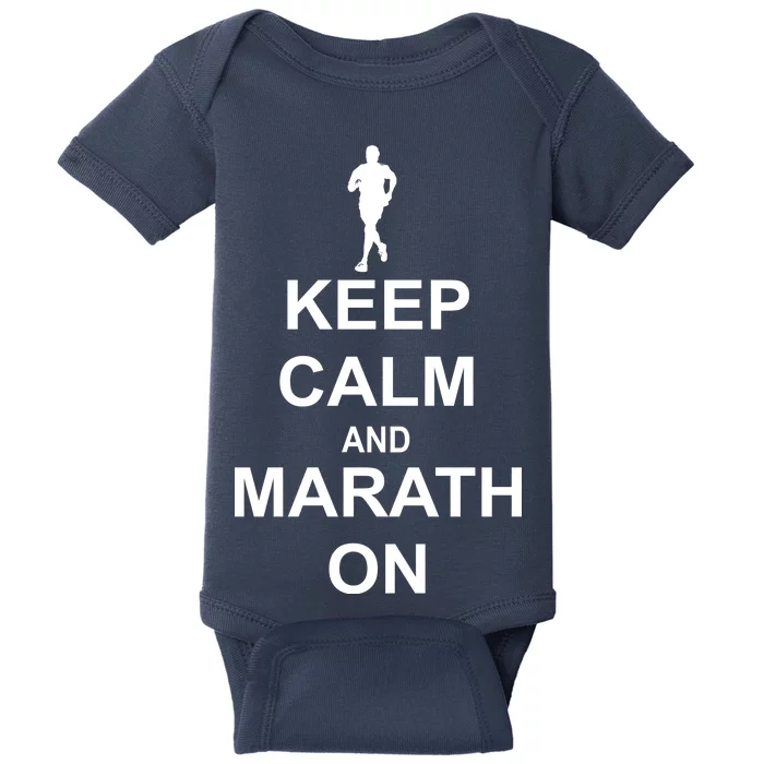 Keep Calm Marathon On Baby Bodysuit