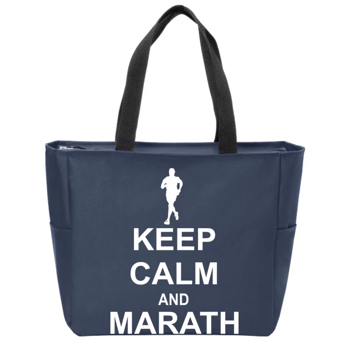 Keep Calm Marathon On Zip Tote Bag