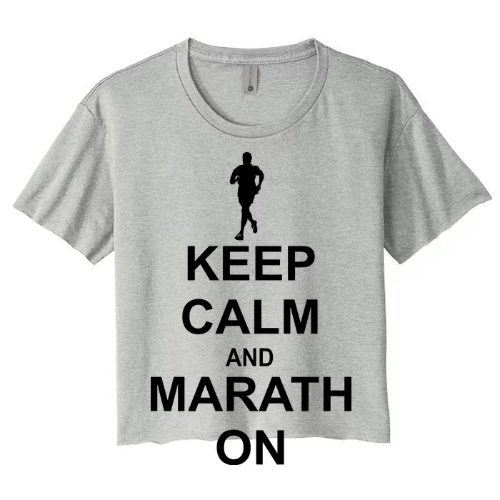 Keep Calm Marathon On Women's Crop Top Tee