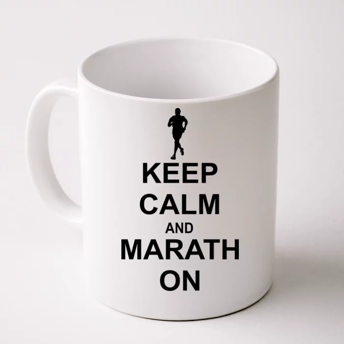 Keep Calm Marathon On Front & Back Coffee Mug