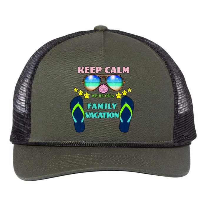 Keep Calm We're On A Family Vacation Retro Rope Trucker Hat Cap