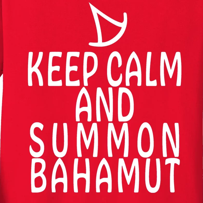 Keep Cam And Summon Bahamut FF14 Summoner Kids Long Sleeve Shirt