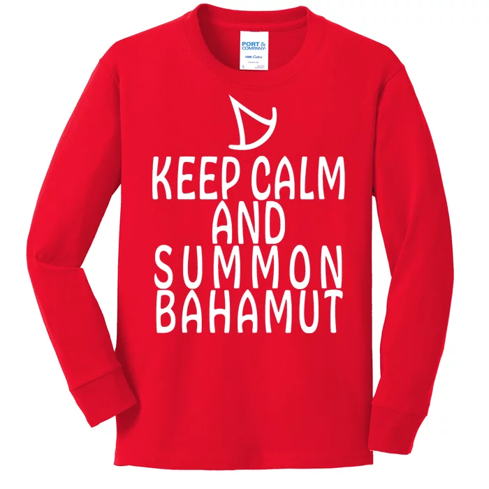 Keep Cam And Summon Bahamut FF14 Summoner Kids Long Sleeve Shirt