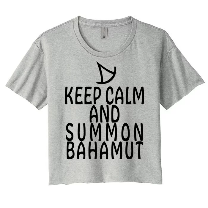 Keep Cam And Summon Bahamut FF14 Summoner Women's Crop Top Tee