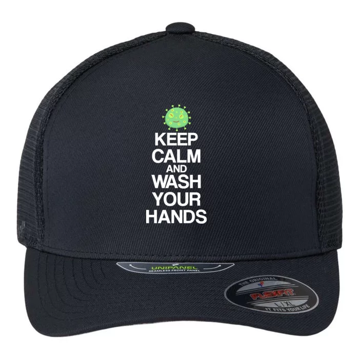 Keep Clam And Wash Your Hands Flexfit Unipanel Trucker Cap