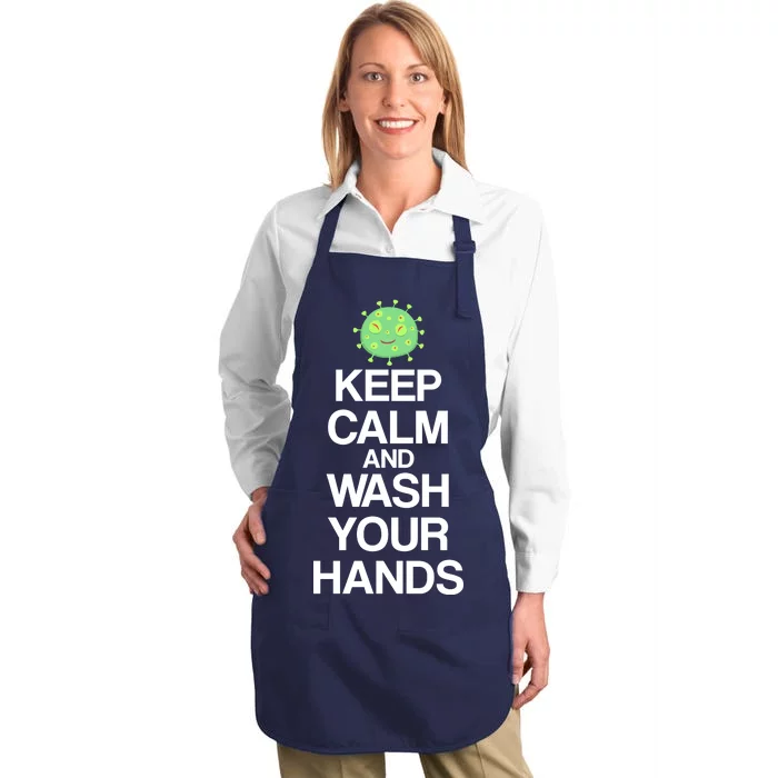 Keep Clam And Wash Your Hands Full-Length Apron With Pocket