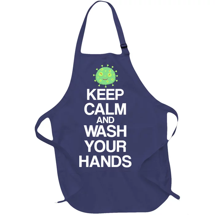 Keep Clam And Wash Your Hands Full-Length Apron With Pocket