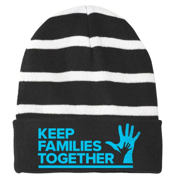 Keep Families Together Striped Beanie with Solid Band