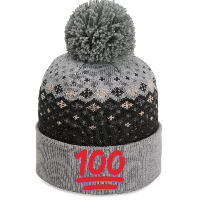 Keep It 100 One Hundred Emoji The Baniff Cuffed Pom Beanie